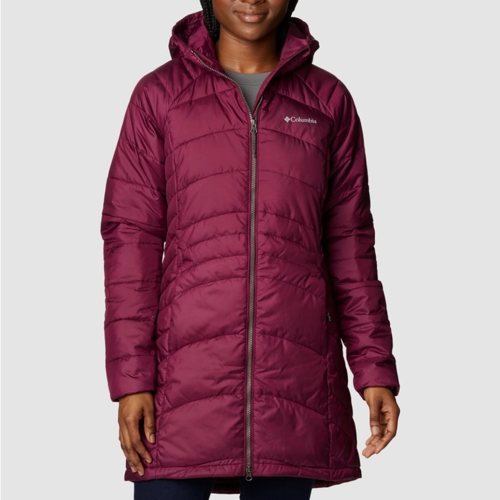 NWT Columbia Karis Gale Long Hooded Jacket Marionberry